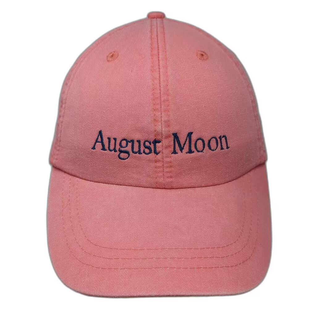 Adams August Moon Embroidered Pink Blue Baseball Cap One Size Hat Slideback